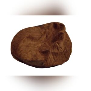 Scala Classico Cabby Driver Ascot Hat Medium Brown Black Stripes Wool Rabbit XL